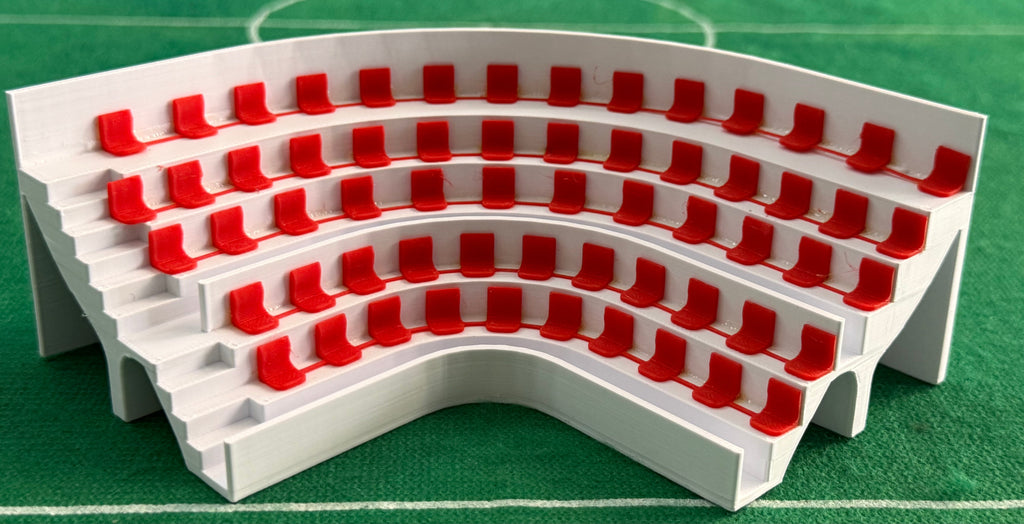SubbuteLab Linea stadio 3D Curva - Seggiolini Rossi
