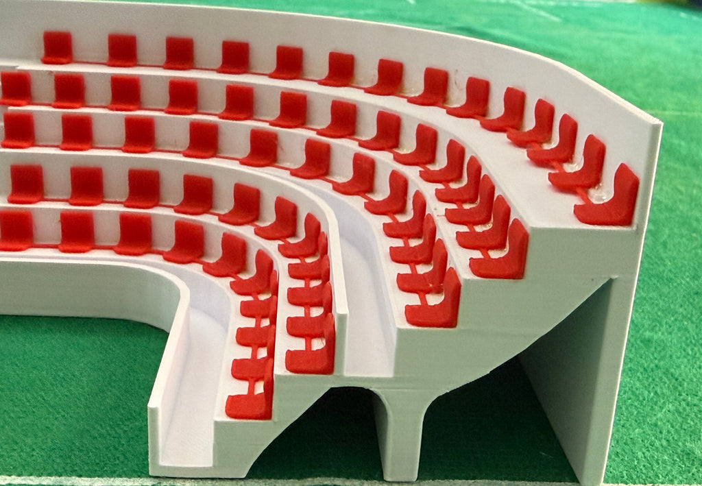 SubbuteLab Linea stadio 3D Curva - Seggiolini Rossi