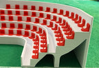 SubbuteLab Linea stadio 3D Curva - Seggiolini Rossi