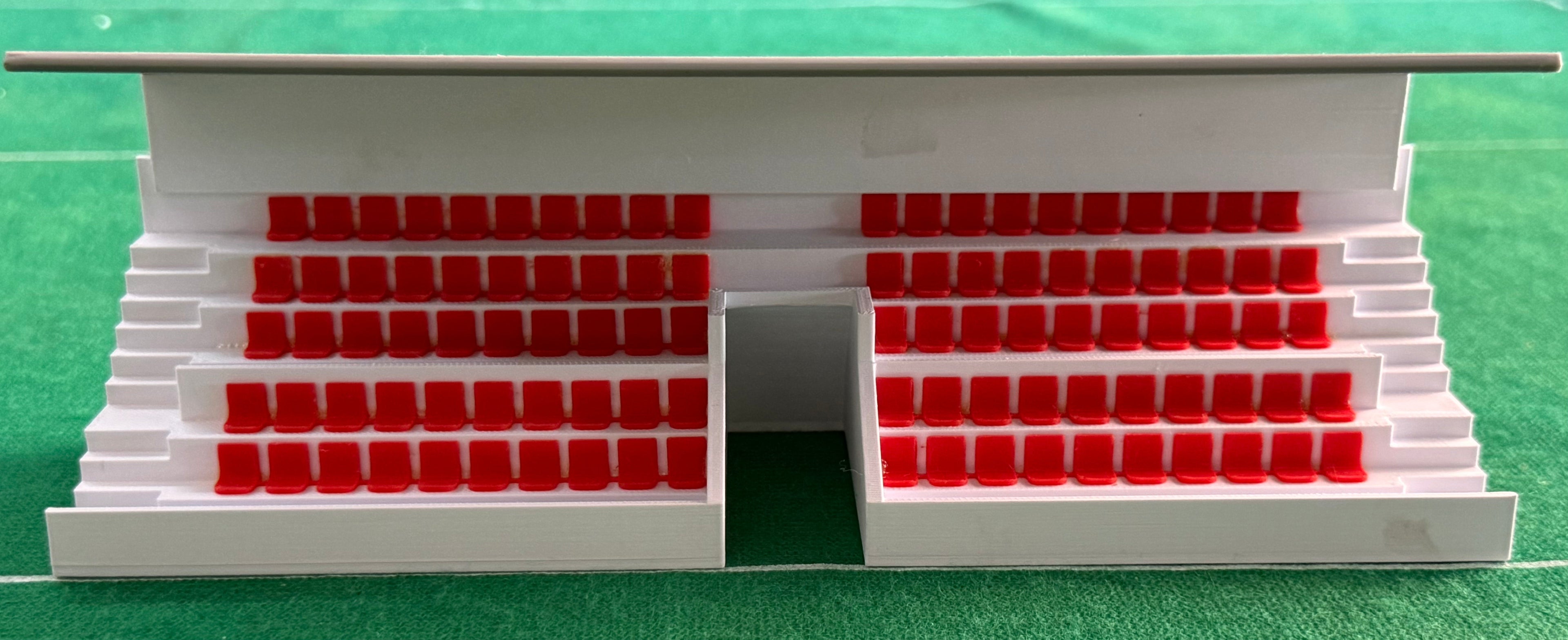 Subbuteolab Linea stadio 3D Gradinata con tettoia - Seggiolini Rossi