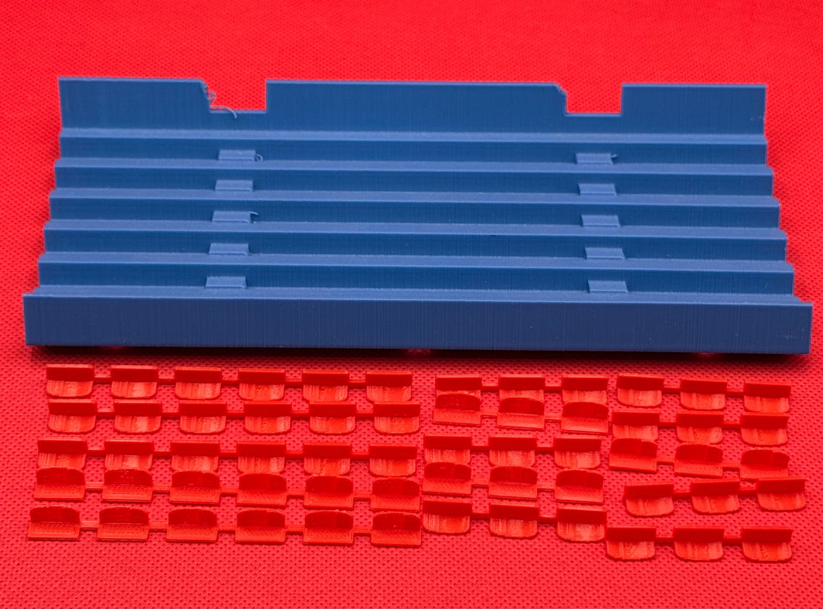 SubbuteoLab linea stadio Gradinata Blu 3d - seggiolini rossi